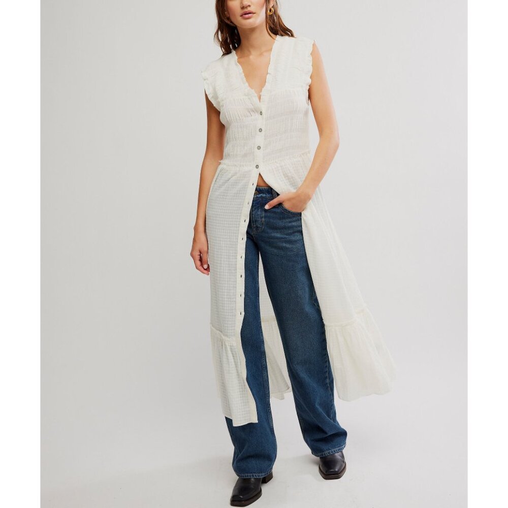 🎉LAST CHANCE🎉 FREE PEOPLE Desert Dazed Midi Dress / Clean Ivory - Picture 5 of 7